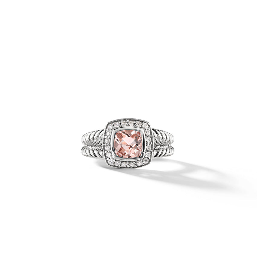 David Yurman Petite Albion® Ring with Morganite and Pavé Diamonds