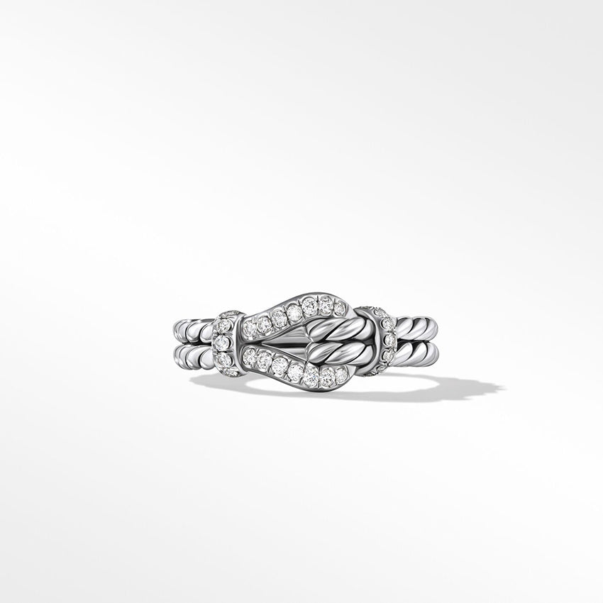 David Yurman Thoroughbred Loop Ring in Sterling Silver with Pavé Diamonds
