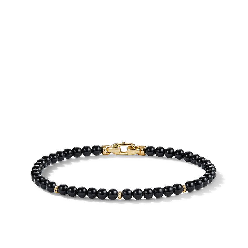 David Yurman Spiritual Beads Bracelet with Black Onyx and 14ct Yellow Gold