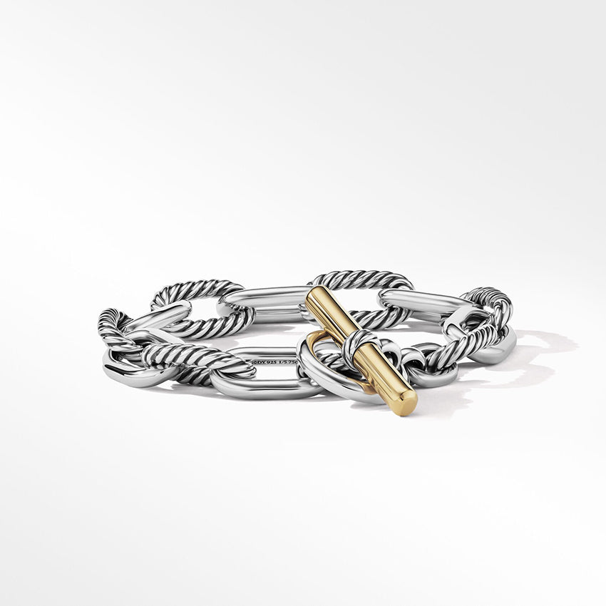 David Yurman DY Madison® Toggle Chain Bracelet in Sterling Silver with 18ct Yellow Gold