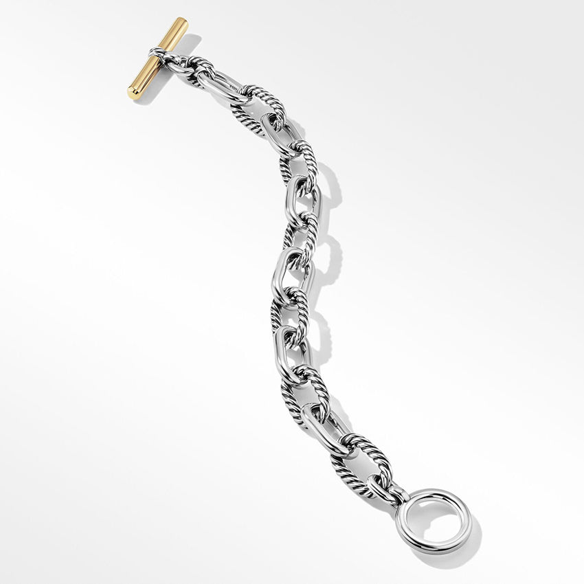 David Yurman DY Madison® Toggle Chain Bracelet in Sterling Silver with 18ct Yellow Gold