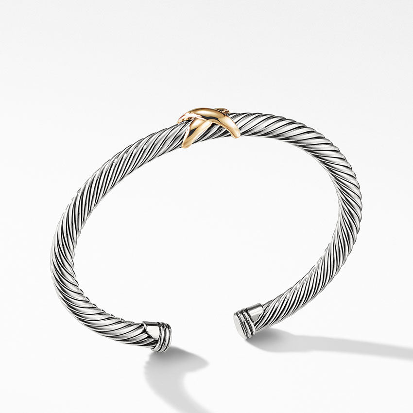 David Yurman X Bracelet with 14ct Gold