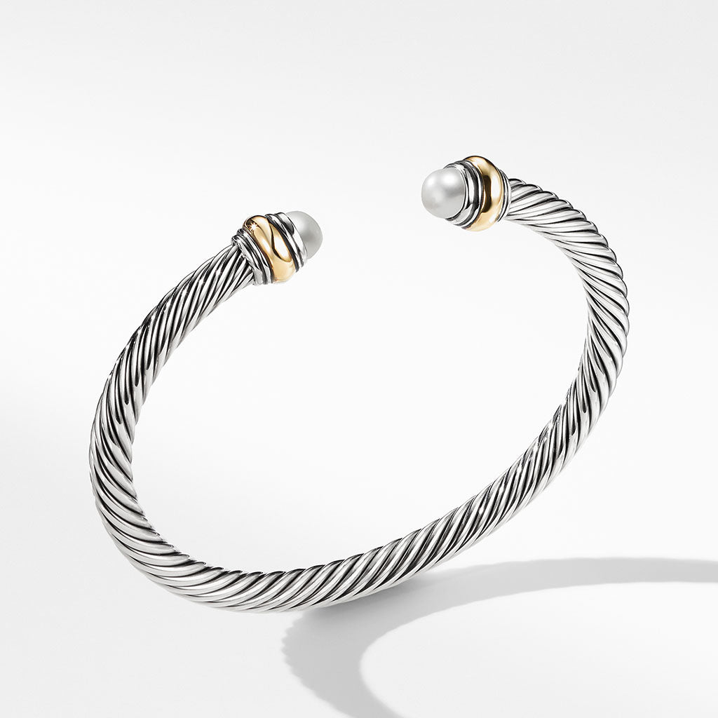 David Yurman Cable Classic Collection Bracelet with Pearl