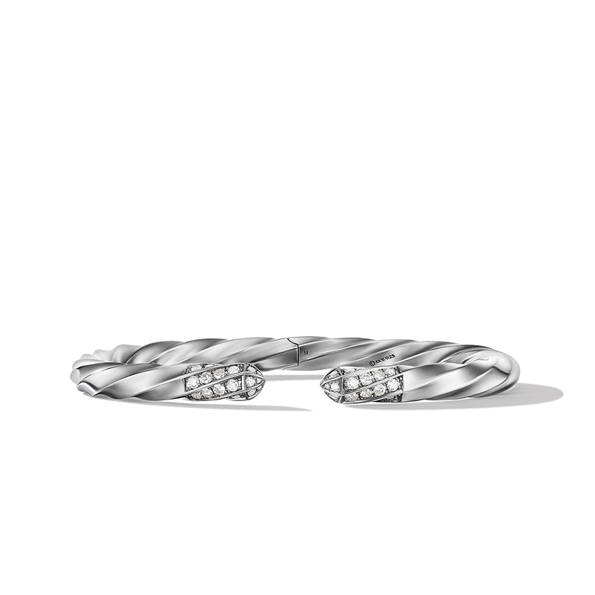 David Yurman Cable Edge™ Bracelet in Recycled Sterling Silver with Pavé Diamonds