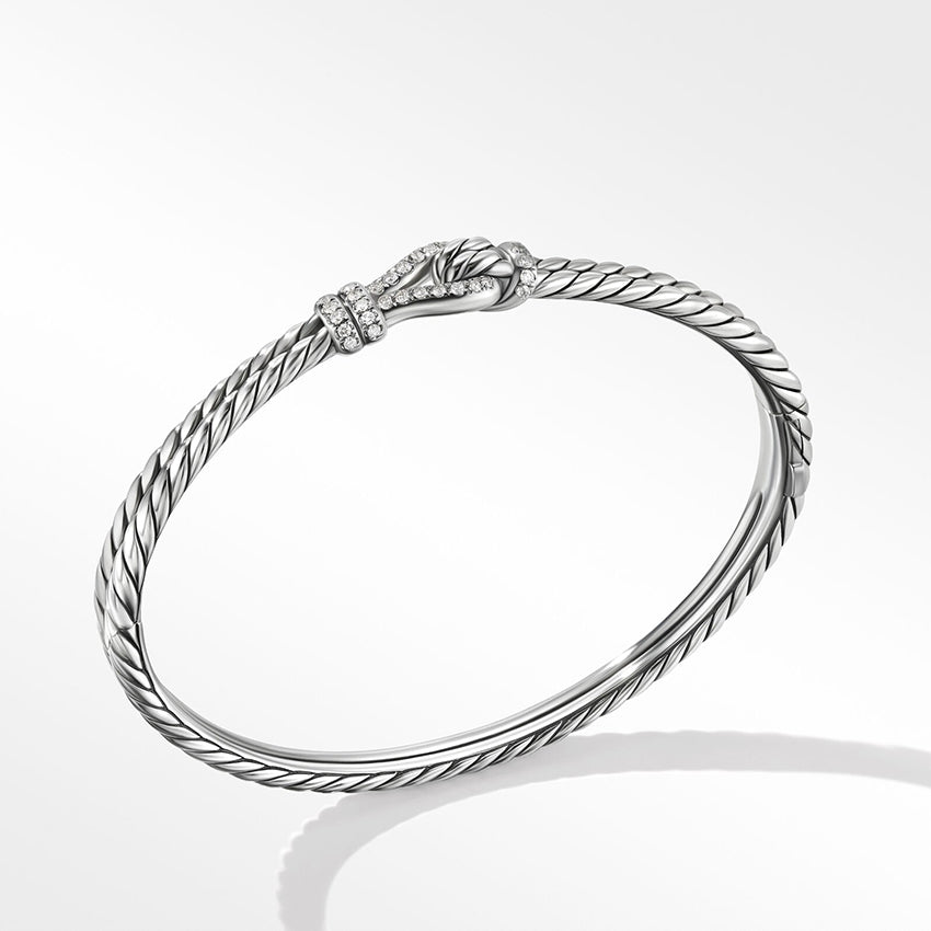 David Yurman Thoroughbred Loop Bracelet in Sterling Silver with Pavé Diamonds