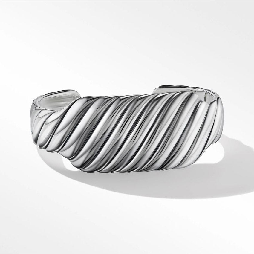 David Yurman Sculpted Cable Contour Cuff Bracelet in Sterling Silver