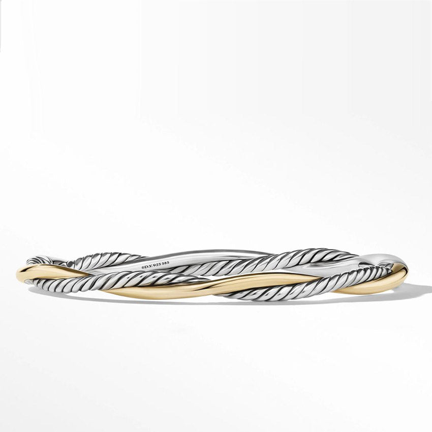 David Yurman Petite Infinity Bracelet in Sterling Silver with 14ct Yellow Gold