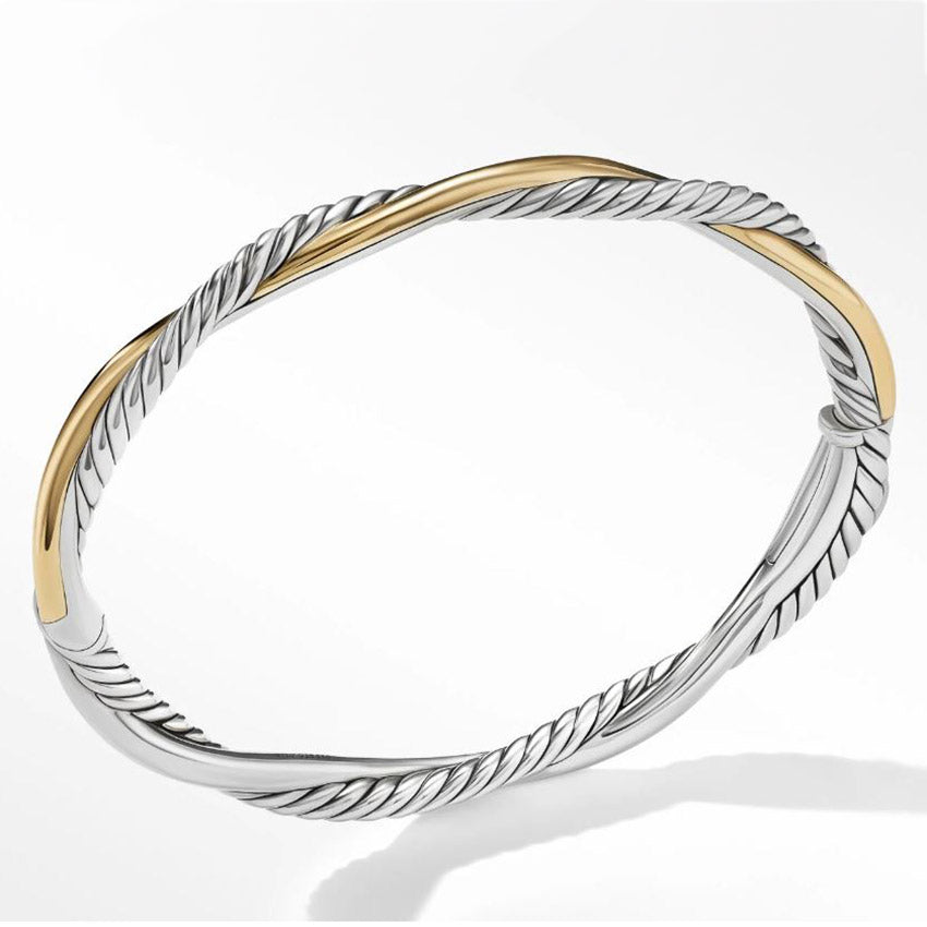 David Yurman Petite Infinity Bracelet in Sterling Silver with 14ct Yellow Gold