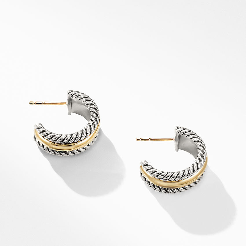 David Yurman Cable Collectibles Hoop Earrings with 14ct Gold