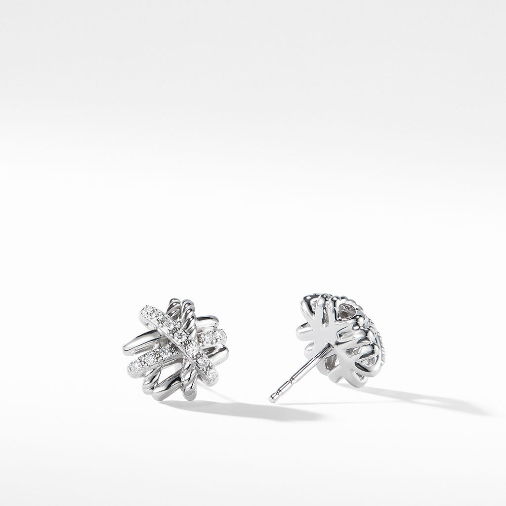 David Yurman The Crossover Collection Earrings with Diamonds