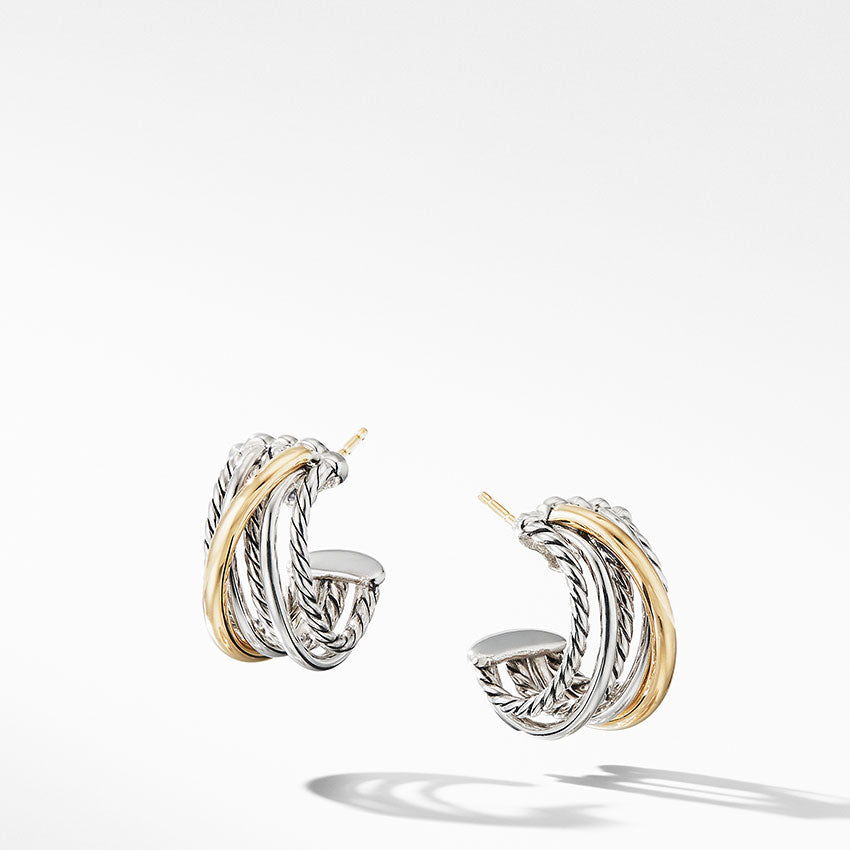 David Yurman The Crossover Collection® Huggie Hoop Earrings with 18ct Yellow Gold