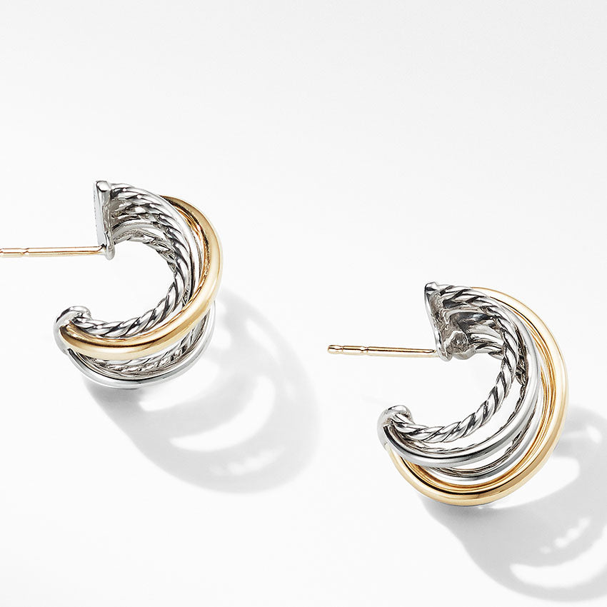David Yurman The Crossover Collection® Huggie Hoop Earrings with 18ct Yellow Gold