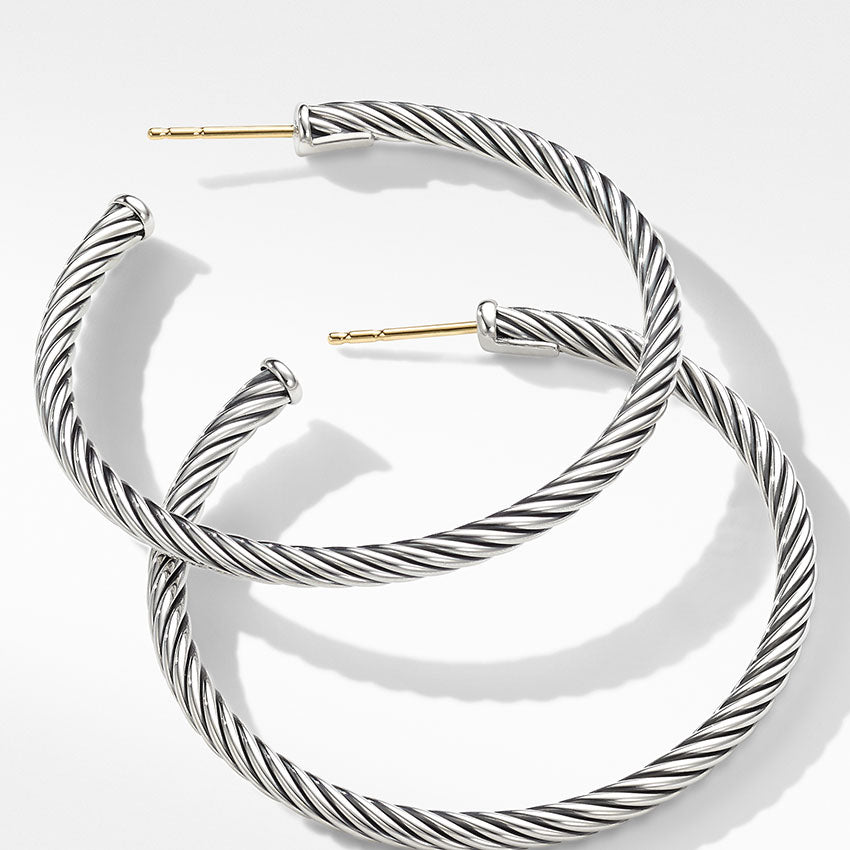 David Yurman Medium Cable Hoop Earrings