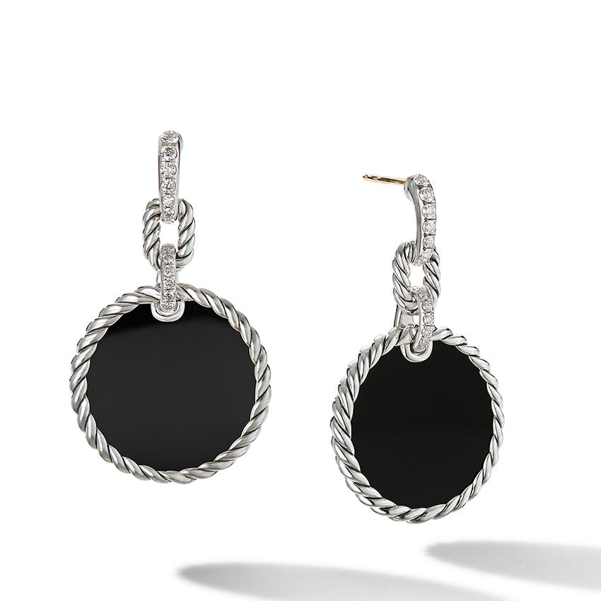 David Yurman DY Elements® Convertible Drop Earrings with Black Onyx and Pavé Diamonds