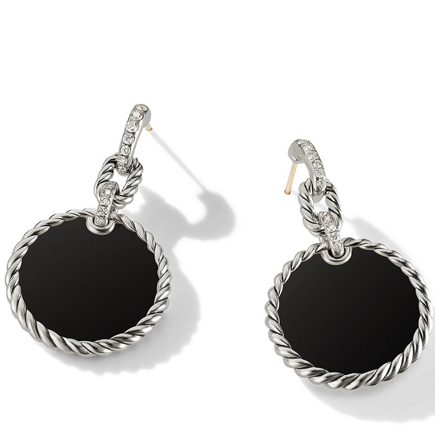 David Yurman DY Elements® Convertible Drop Earrings with Black Onyx and Pavé Diamonds