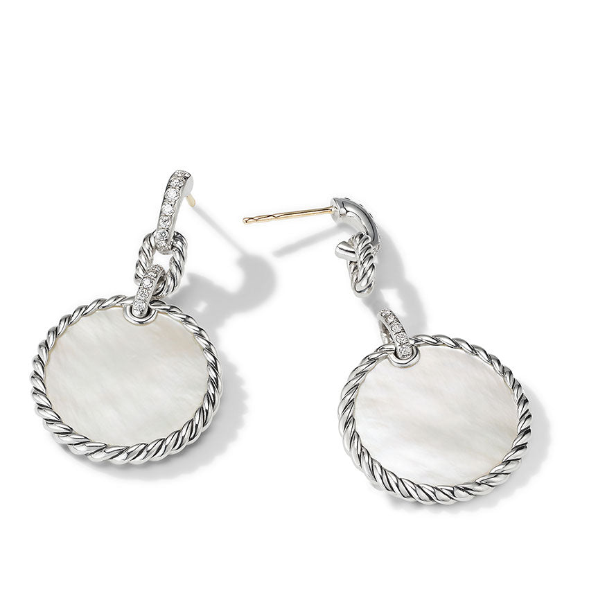 David Yurman DY Elements® Convertible Drop Earrings with Mother of Pearl and Pavé Diamonds