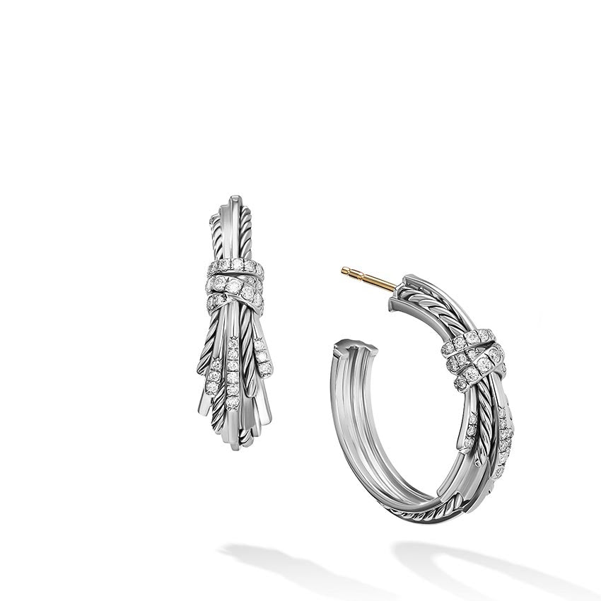 David Yurman Angelika™ Hoop Earrings with Pavé Diamonds