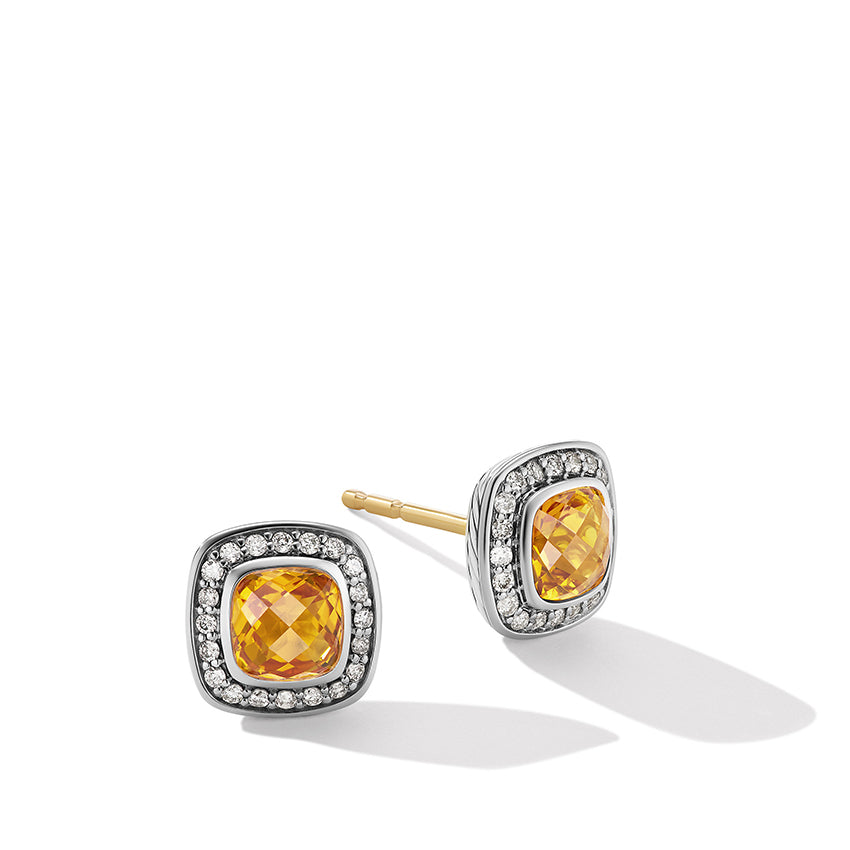 David Yurman Petite Albion® Stud Earrings with Citrine and Pavé Diamonds