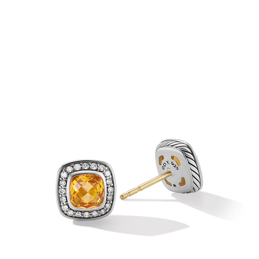 David Yurman Petite Albion® Stud Earrings with Citrine and Pavé Diamonds