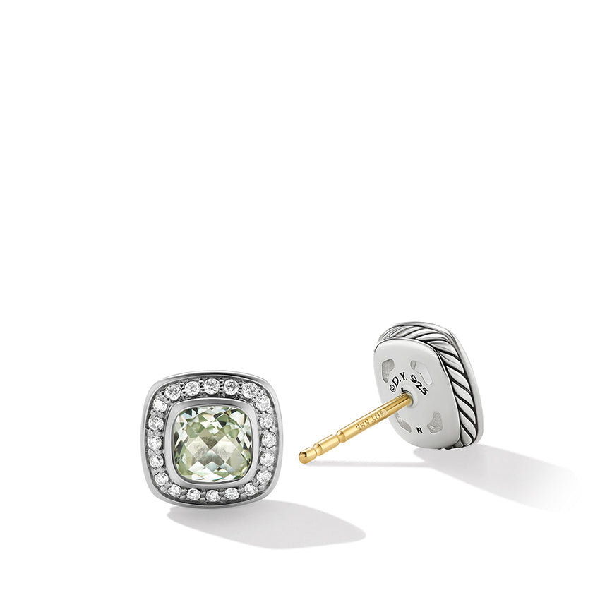 David Yurman Petite Albion® Stud Earrings with Prasiolite and Pavé Diamonds