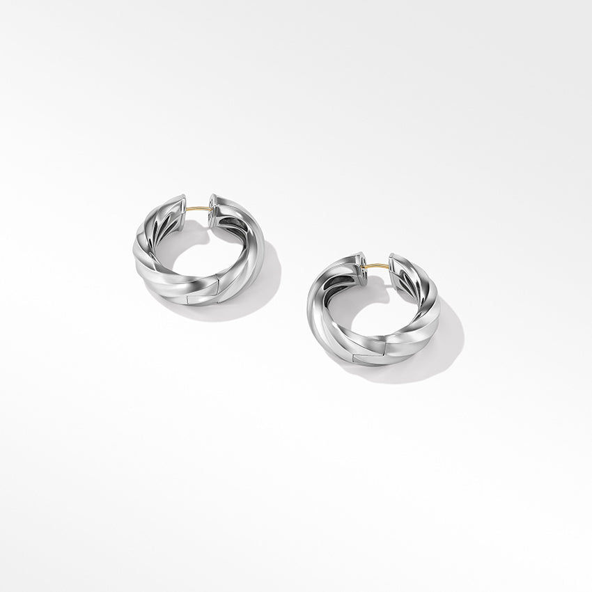 David Yurman Cable Edge™ Hoop Earrings in Recycled Sterling Silver