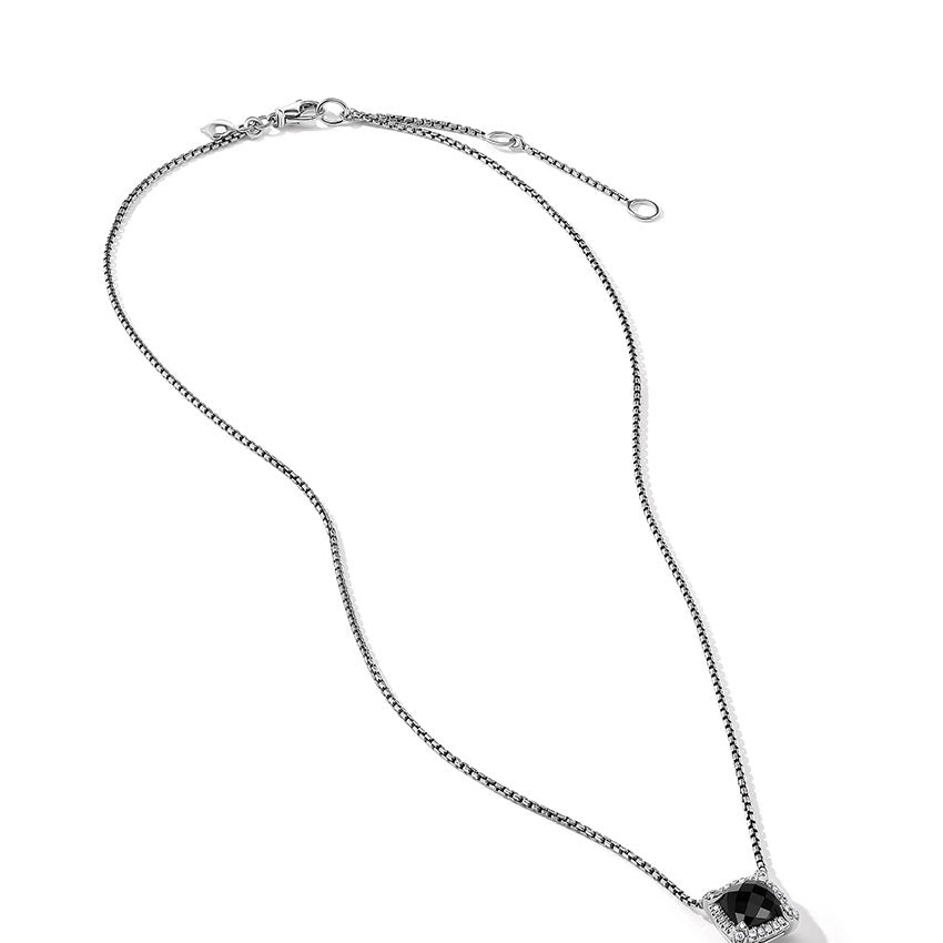 David Yurman Petite Chatelaine® Pavé Bezel Pendant Necklace with Black Onyx and Diamonds