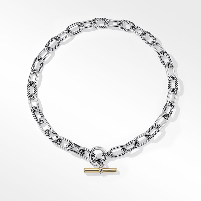 David Yurman DY Madison® Toggle Chain Necklace in Sterling Silver with 18ct Yellow Gold