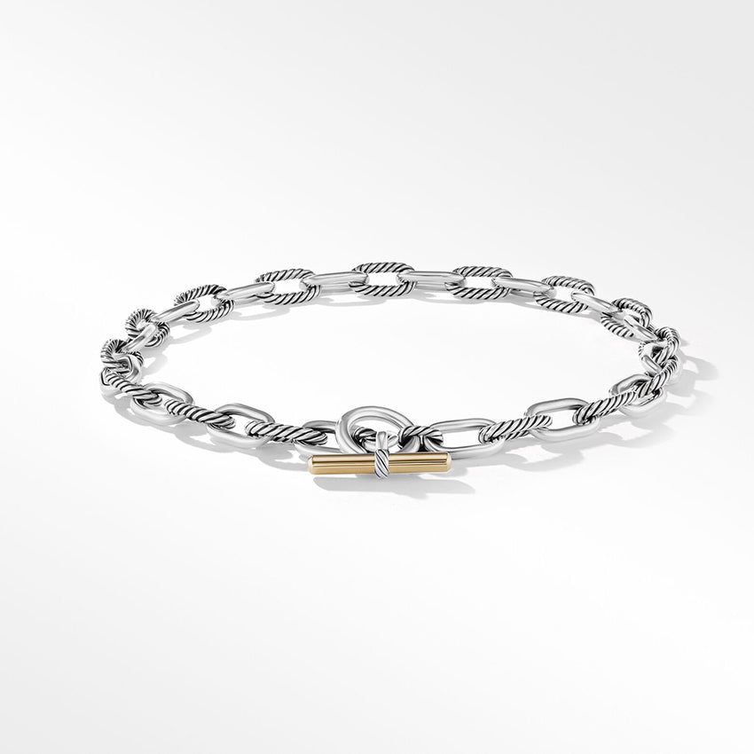 David Yurman DY Madison® Toggle Chain Necklace in Sterling Silver with 18ct Yellow Gold