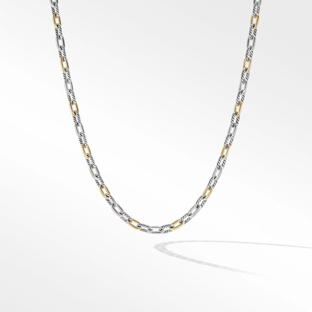 David Yurman DY Madison® Chain Necklace in Sterling Silver with 18ct Yellow Gold