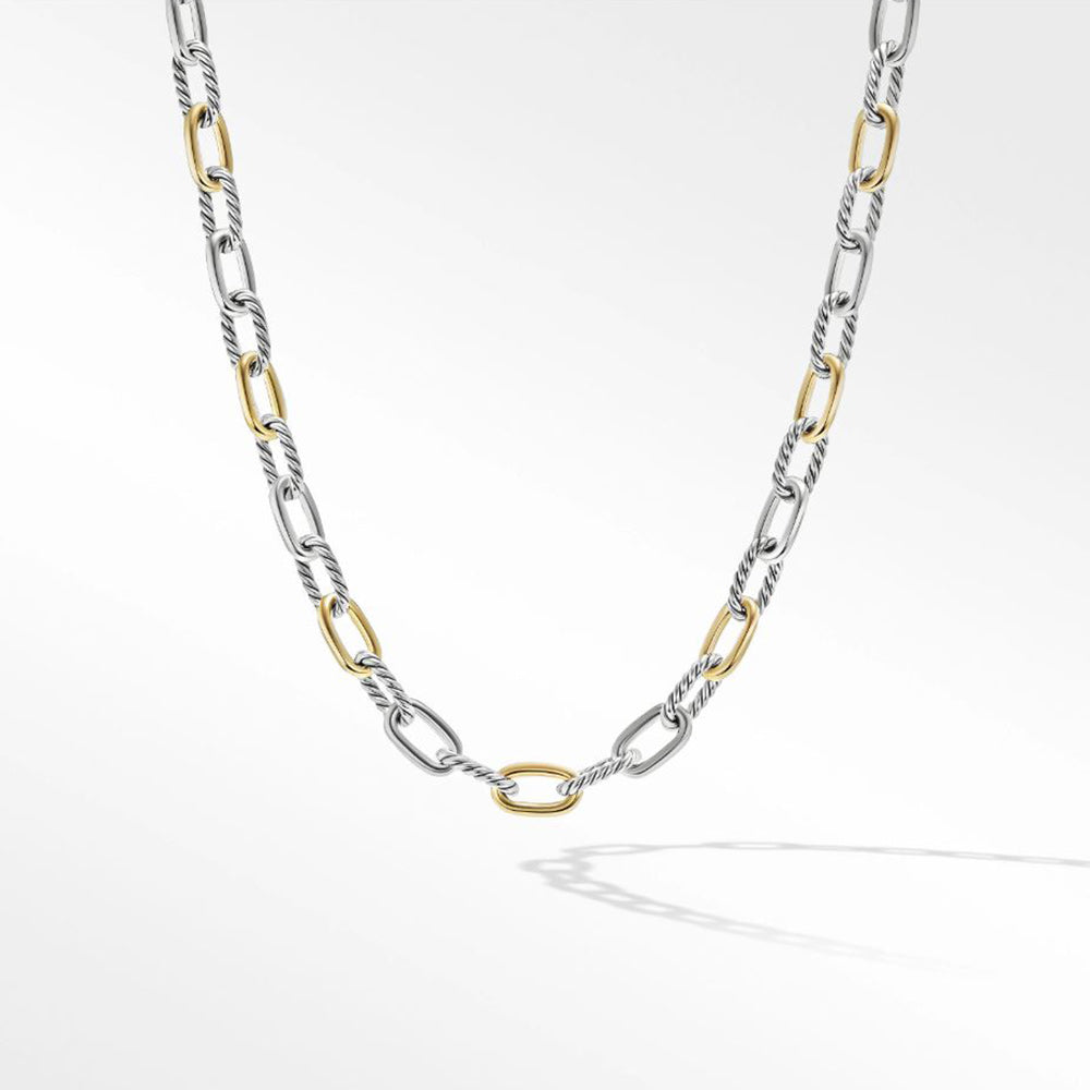 David Yurman DY Madison® Chain Necklace in Sterling Silver with 18ct Yellow Gold