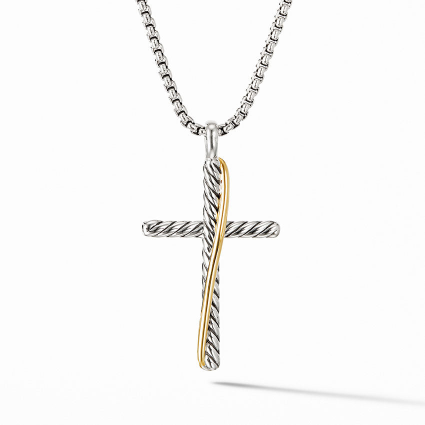 David Yurman White Gold Cross sale Necklace