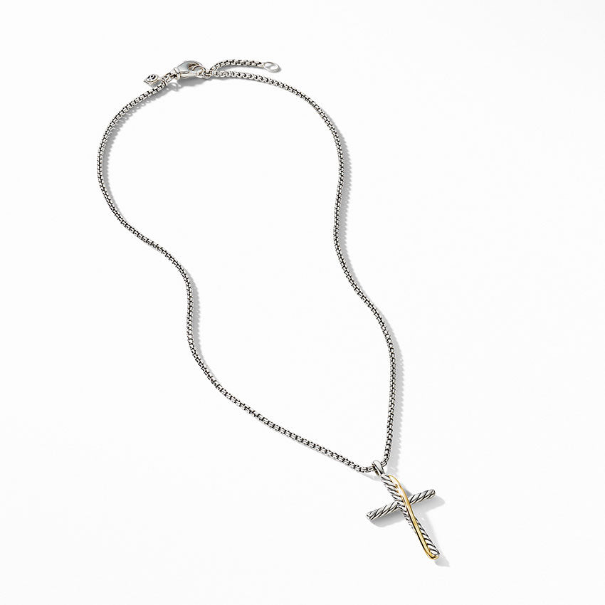 David Yurman The Crossover Collection® Cross Necklace with 18ct Yellow Gold