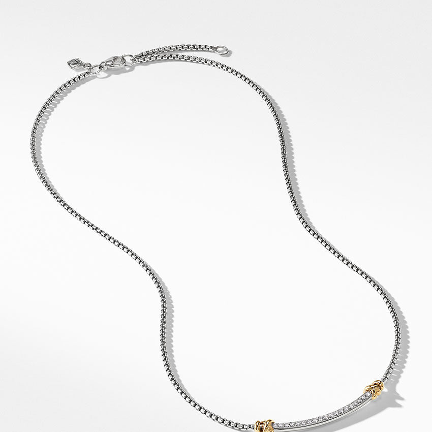 David Yurman Petite Helena Station Necklace with 18ct Yellow Gold and Diamonds