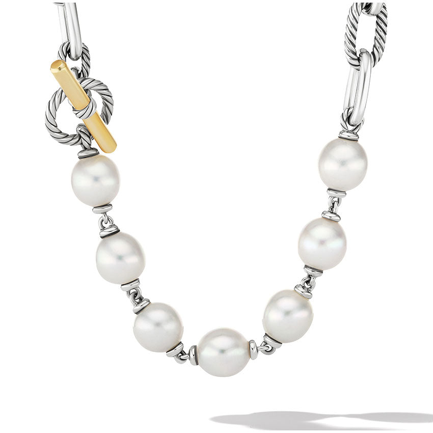 David Yurman DY Madison® Pearl Chain Necklace with 18ct Yellow Gold