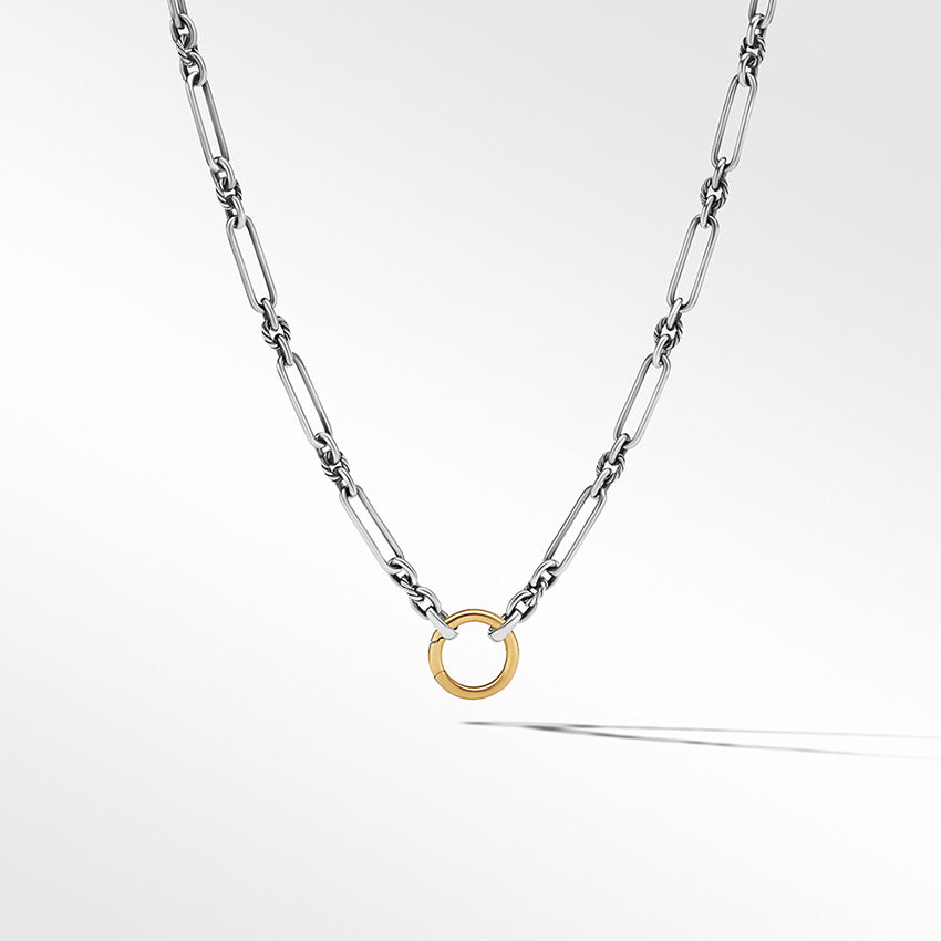 David Yurman Lexington Chain Necklace in Sterling Silver with 18ct Yellow Gold