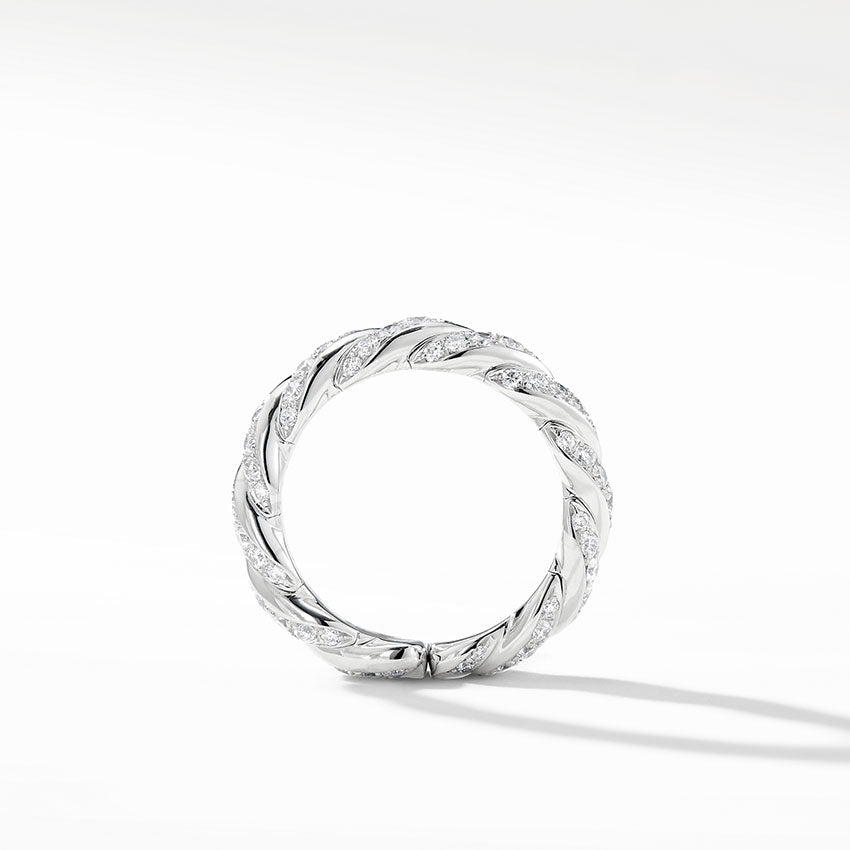 David Yurman Paveflex Band Ring with Diamonds in 18ct White Gold