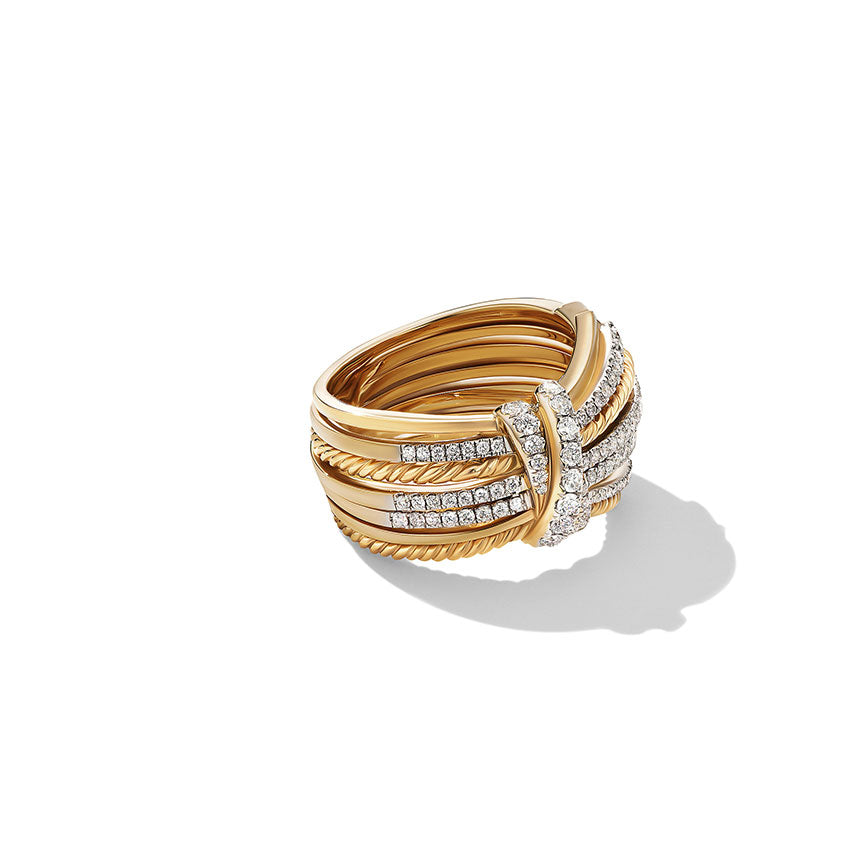 David Yurman Angelika™ Ring in 18ct Yellow Gold with Pavé Diamonds