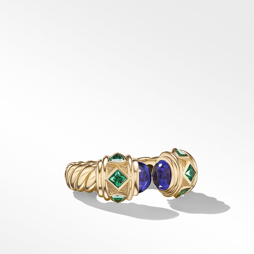 David Yurman Renaissance® Colour Ring in 18ct Yellow Gold with Tanzanite and Tsavorite