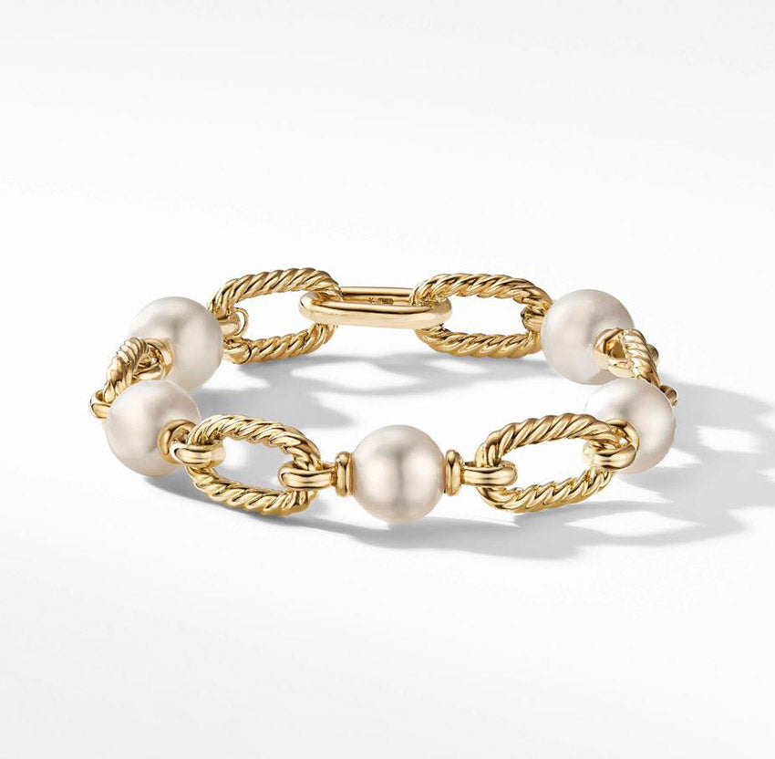 David Yurman DY Madison® Pearl Chain Bracelet in 18ct Yellow Gold