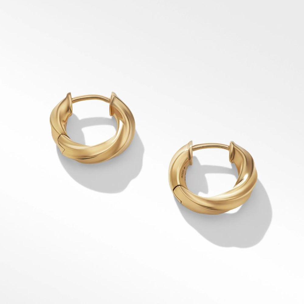 David Yurman Cable Edge™ Huggie Hoop Earrings in Recycled 18ct Yellow Gold